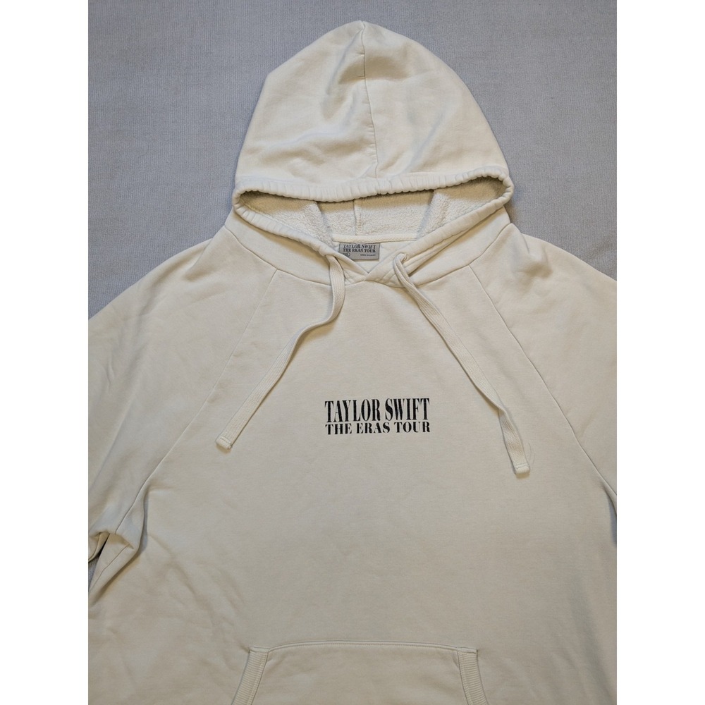 Taylor Swift Hoodie Womens 2XL XXL White Cream Sweatshirt Eras Tour Concert - Picture 4 of 13